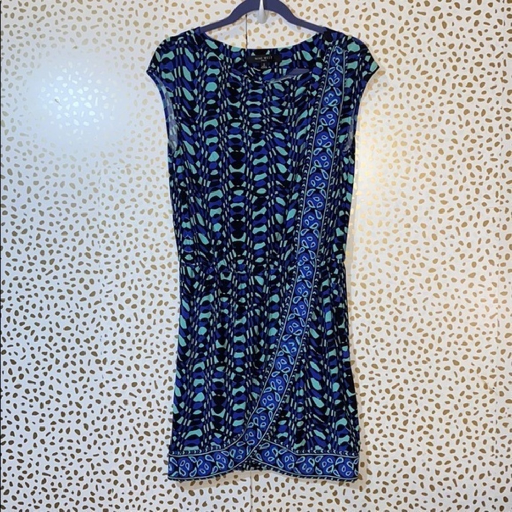 Nine West Drape Neckline faux wrap Casual Dress